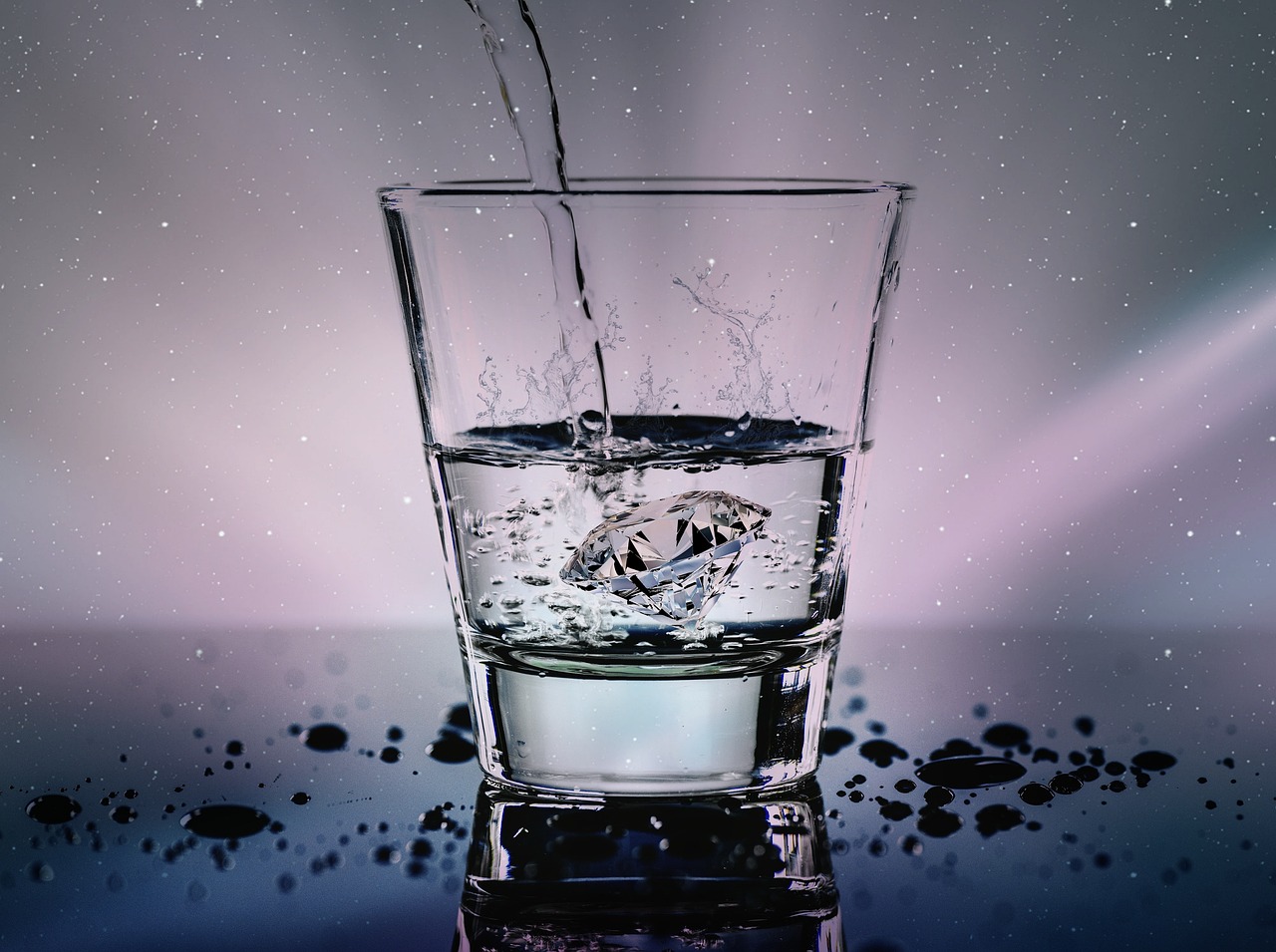 Glas mit energetisiertem Wasser